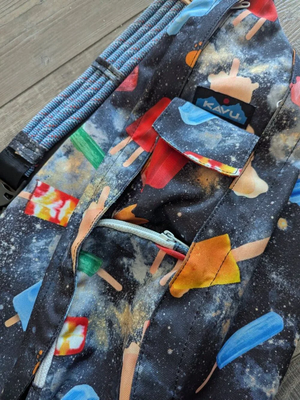 Kavu Rope Sling Bag Space Popsicle Summer Whimsy Outdoor Commute Comfort